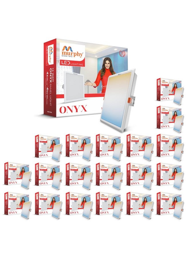 Murphy 10W Recessed Square Trimless LED Panel Light | 3-in-1 Colour Changing - Cool White/Neutral White/Warm White - Pack of 20 - Image 1