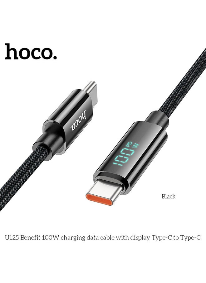 hoco. U125 Benefit 100W charging data cable with display Type-C to Type-C  - Image 2