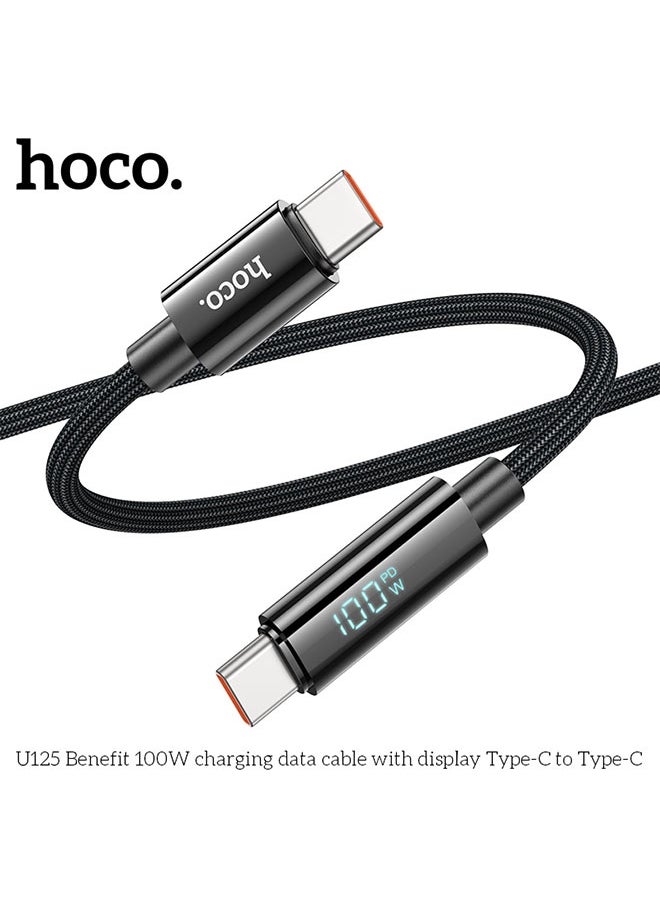 hoco. U125 Benefit 100W charging data cable with display Type-C to Type-C  - Image 3