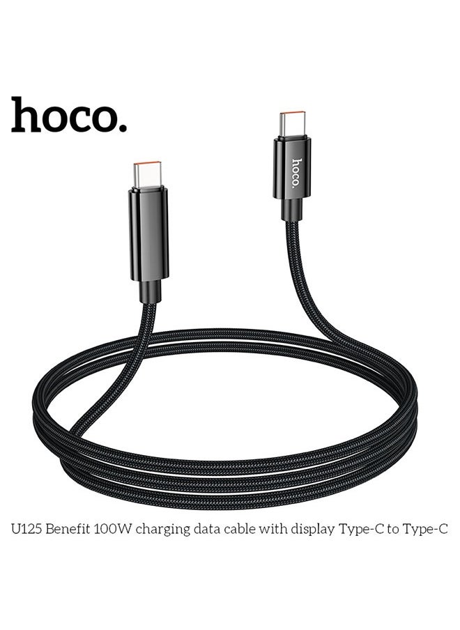 hoco. U125 Benefit 100W charging data cable with display Type-C to Type-C  - Image 4