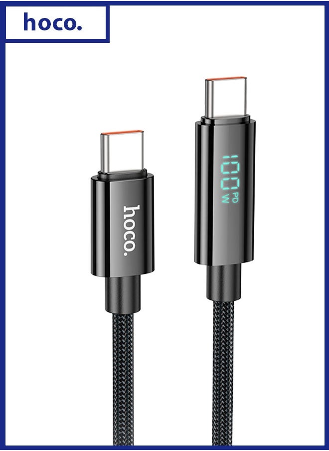 hoco. U125 Benefit 100W charging data cable with display Type-C to Type-C  - Image 1