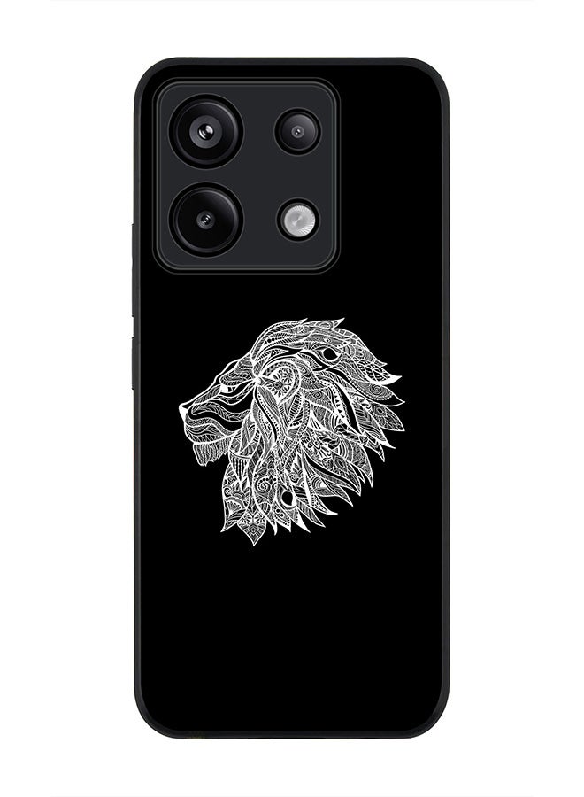 Stylizedd Rugged Black Edge Case for Xiaomi Redmi Note 13 Pro 5G, Slim fit Case Flexible Anti Drop TPU Gel Thin Cover -  Lion Abstract - Image 1