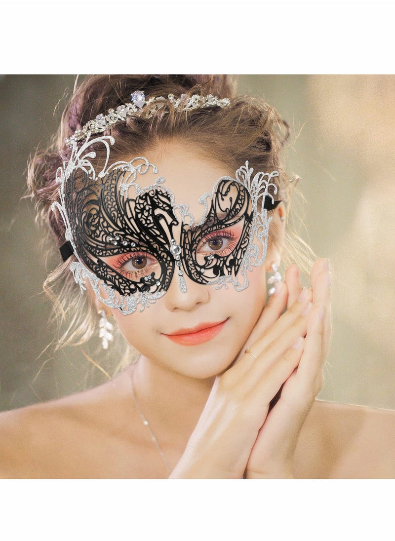 KASTWAVE - Couple Mask Half Venetian Masquerade Ball Mask Mardi Gras Mask - Image 1