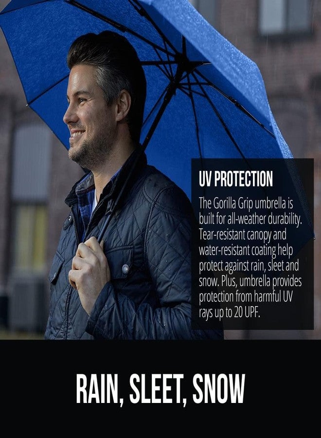 TUMELLA Travel Umbrella Windproof Automatic Umbrella, Large Size, Blue, For Men, Women, Rain, Auto Open Button, Fibreglass Handle, Polyester Nylon Canopy, Rotational Tilt - Image 5