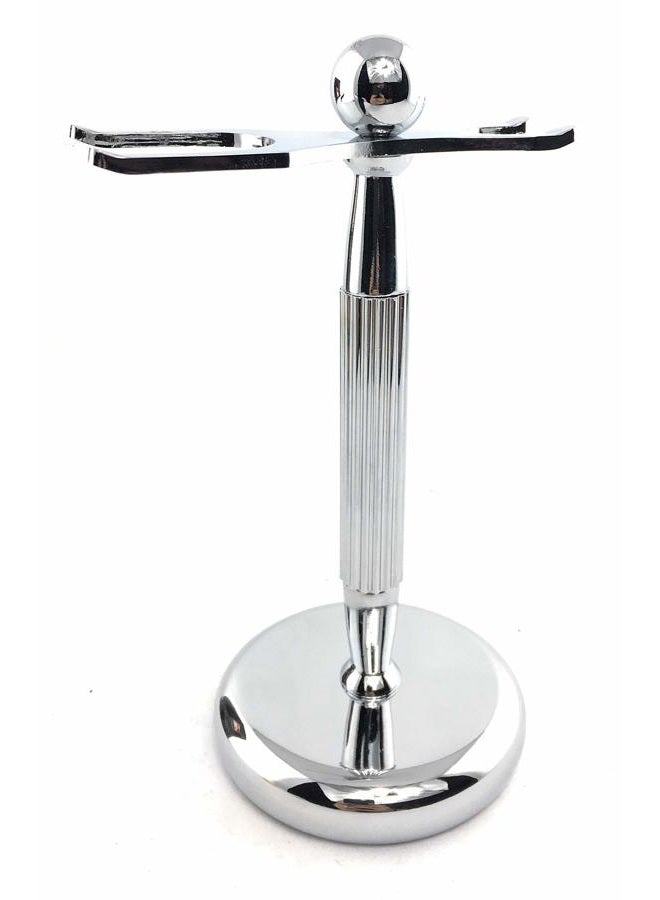G.B.S Brush and Razor Stand - Lined Chrome Shaving Stand – Stylish and Unbreakable Stand Best for Your Bathroom Everyday Grooming - Image 3