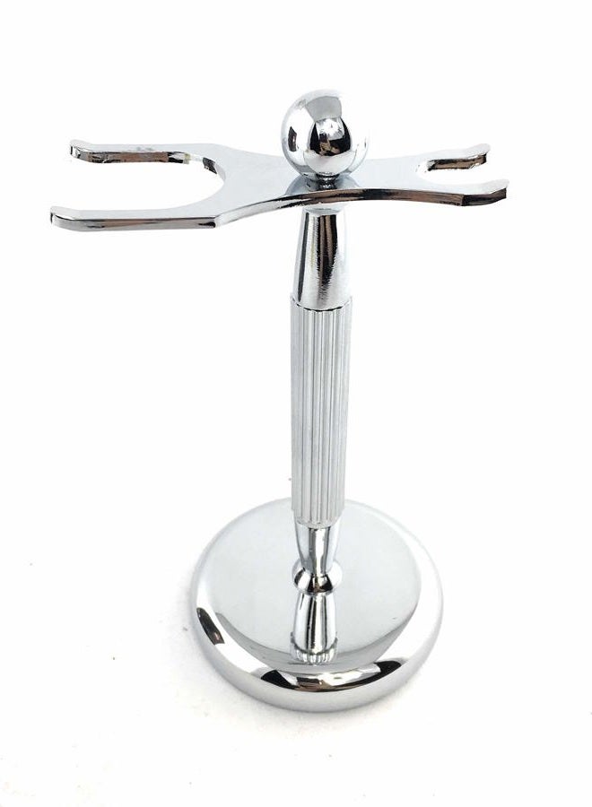 G.B.S Brush and Razor Stand - Lined Chrome Shaving Stand – Stylish and Unbreakable Stand Best for Your Bathroom Everyday Grooming - Image 2