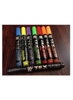 Tex White and Black Board Marker Tex713 Pack of 8 Multicolors  - Image 2
