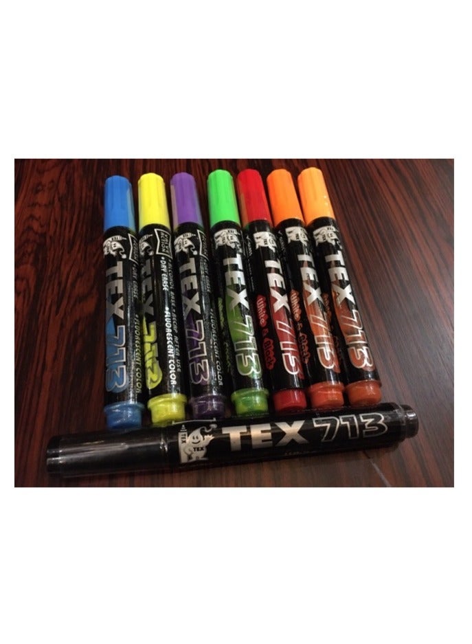 Tex White and Black Board Marker Tex713 Pack of 8 Multicolors - Image 2