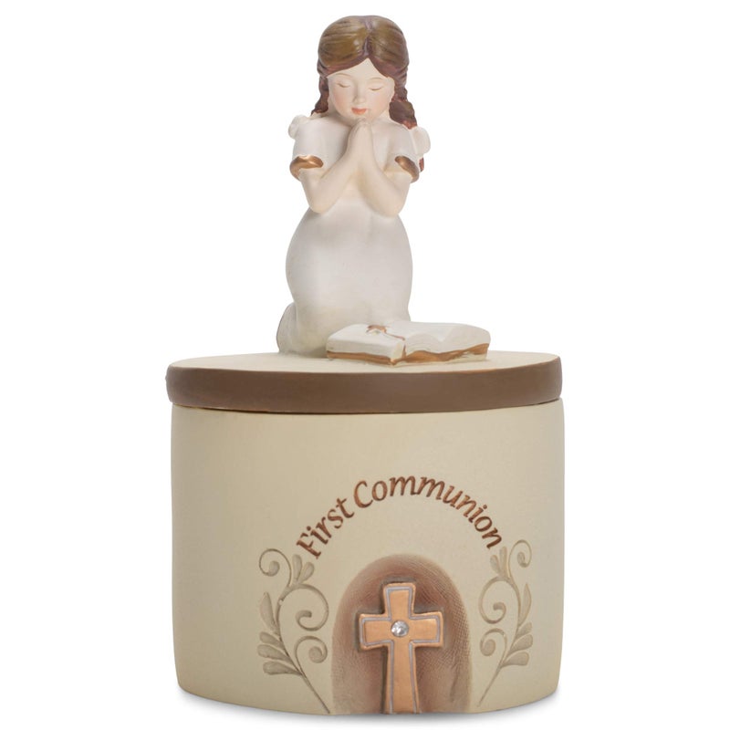 Dicksons First Communion Praying Girl Resin Stone 5 Inch Keepsake Box - Image 5