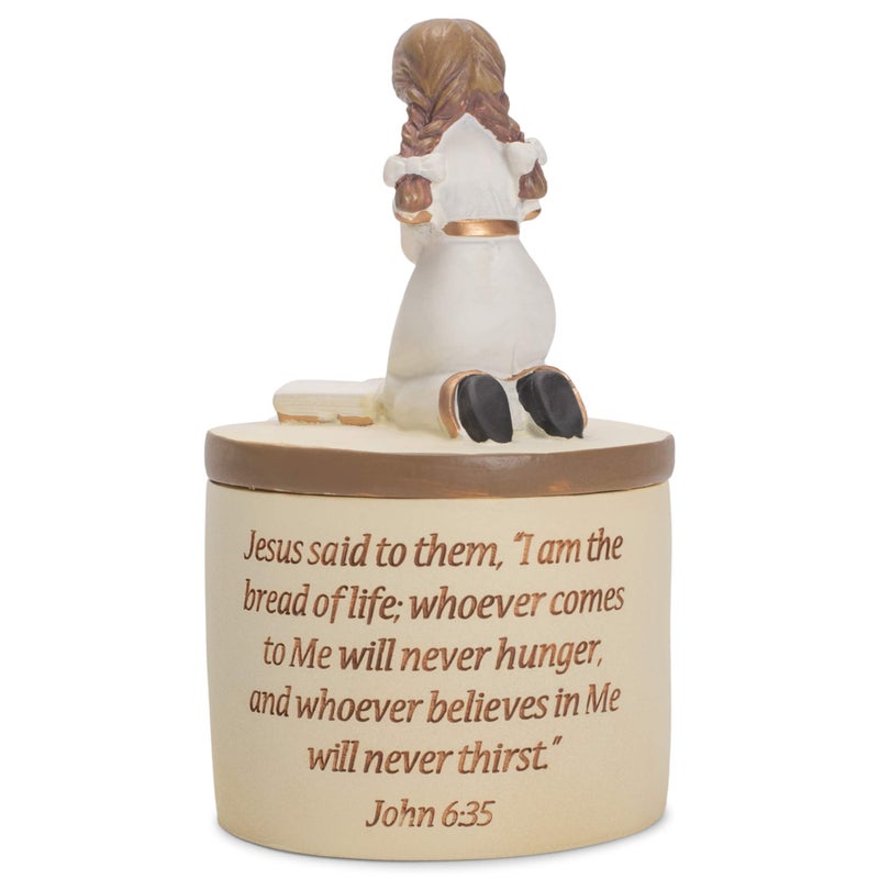 Dicksons First Communion Praying Girl Resin Stone 5 Inch Keepsake Box - Image 3