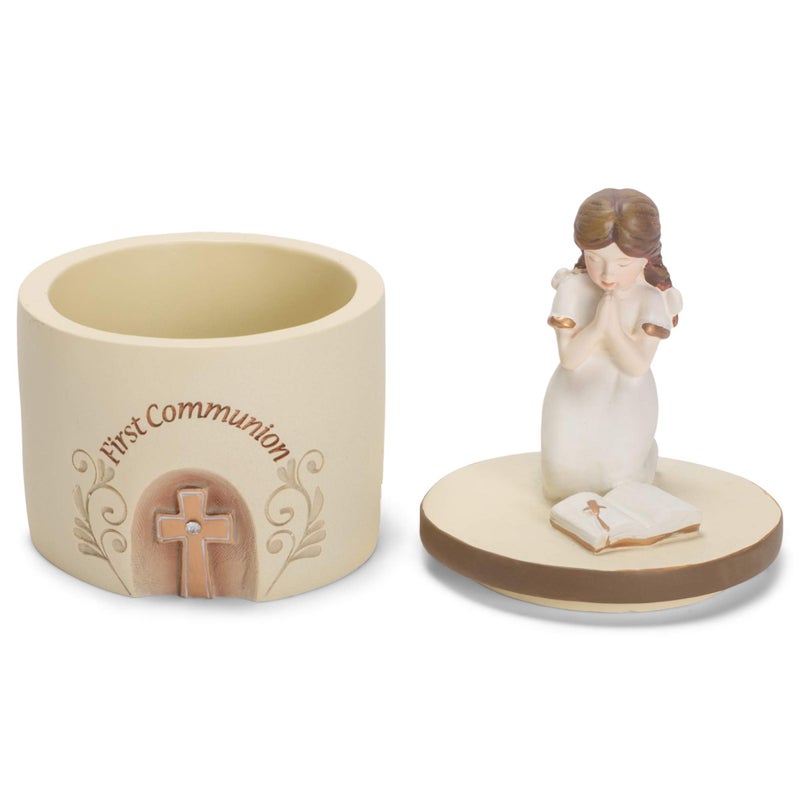 Dicksons First Communion Praying Girl Resin Stone 5 Inch Keepsake Box - Image 4
