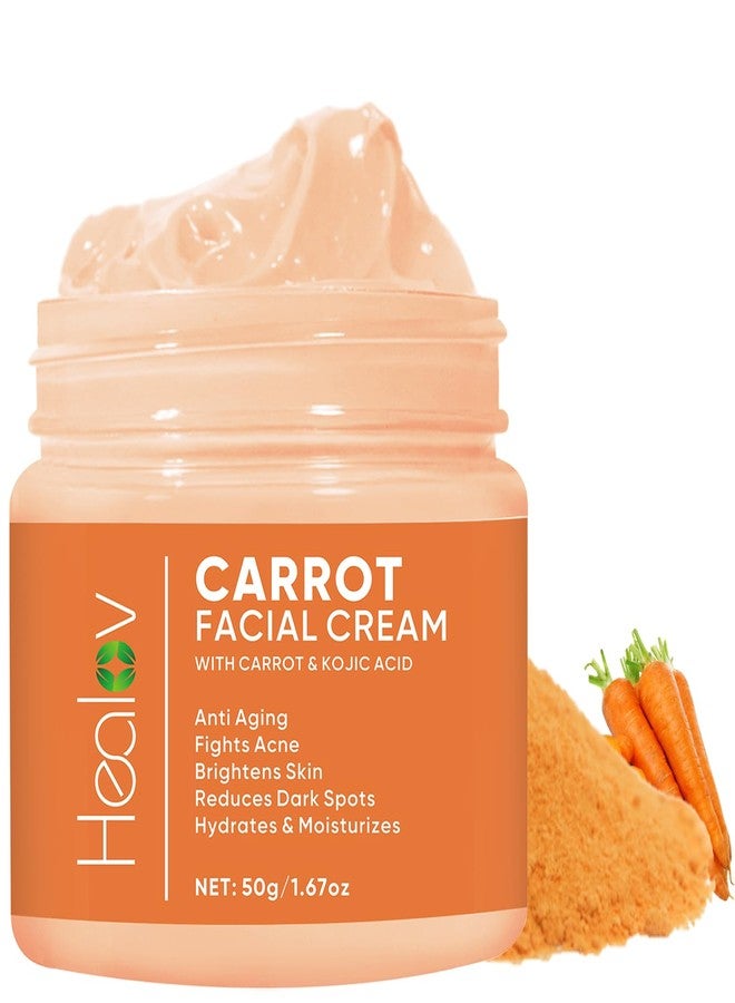 Healov Carrot Cream - Skin Brightening Cream for Age Spots, Hyperpigmentation, Intimate Areas - Dark Spot Remover, Reduces Acne, Scars, & Evens Tone - Anti-Aging Face & Body Lotion for Brighter, Glowing Look - Image 1
