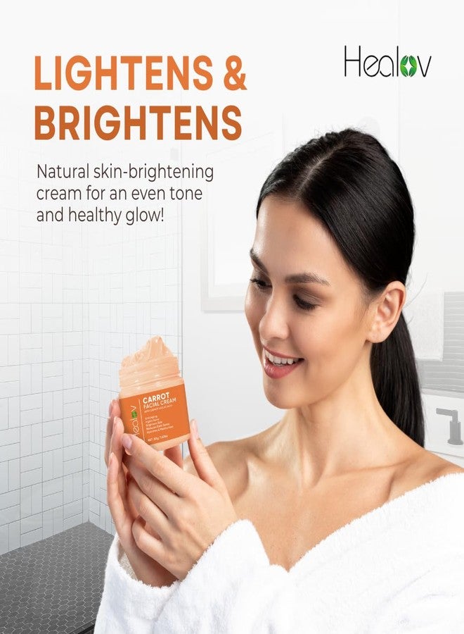 Healov Carrot Cream - Skin Brightening Cream for Age Spots, Hyperpigmentation, Intimate Areas - Dark Spot Remover, Reduces Acne, Scars, & Evens Tone - Anti-Aging Face & Body Lotion for Brighter, Glowing Look - Image 4