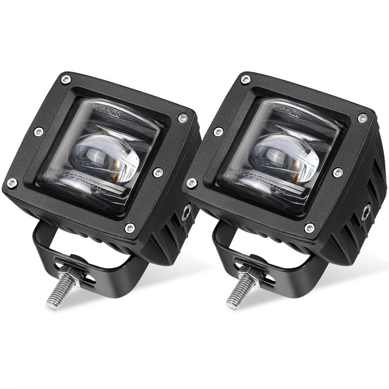 Niking Auto 2Pcs 3 Inch SAE LED Fog Lights Off Road DOT Approved Driving Lights Pods Square LED Cubes Work Light Fog Lamps for Trucks Wrangler JK Ram 4X4 Boat Motorcycle Tacoma - Image 1