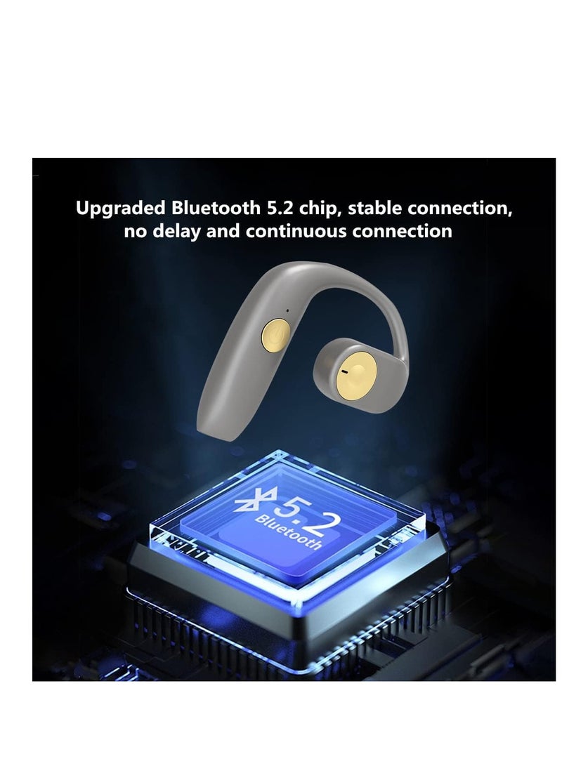 SYOSI سماعات الرأس Bone Conduction Bluetooth 5.2 اللاسلكية سماعات الأذن المفتوحة مع ميكروفون وخاصية إلغاء الضوضاء ومقاومة للعرق للرياضة وركوب الدراجات والقيادة - Image 5