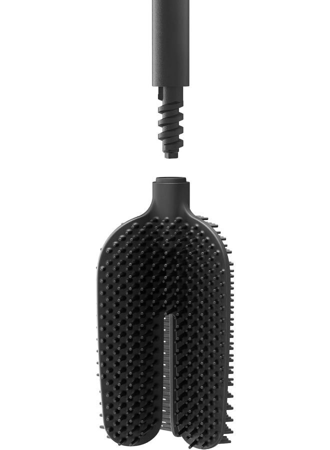 Joseph Joseph فرشاة مرحاض ذكية متقدمة فليكس 360 ومجموعة حامل تخزين مع رأس فرشاة قابل للتبديل مضاد للتقطير ومضاد للاحتباس باللون الأسود غير اللامع - Image 1