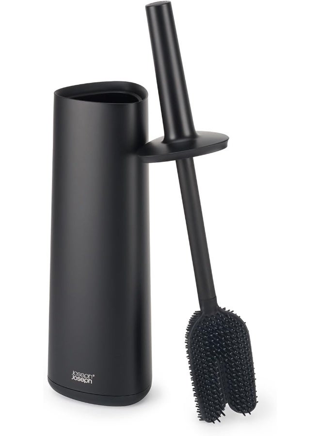 Joseph Joseph فرشاة مرحاض ذكية متقدمة فليكس 360 ومجموعة حامل تخزين مع رأس فرشاة قابل للتبديل مضاد للتقطير ومضاد للاحتباس باللون الأسود غير اللامع - Image 3
