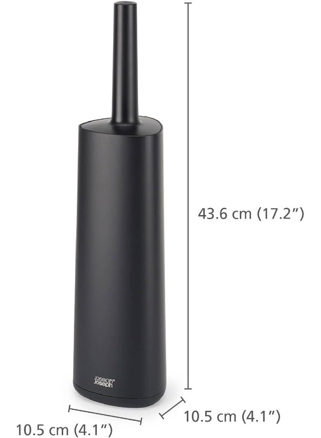 Joseph Joseph فرشاة مرحاض ذكية متقدمة فليكس 360 ومجموعة حامل تخزين مع رأس فرشاة قابل للتبديل مضاد للتقطير ومضاد للاحتباس باللون الأسود غير اللامع - Image 2