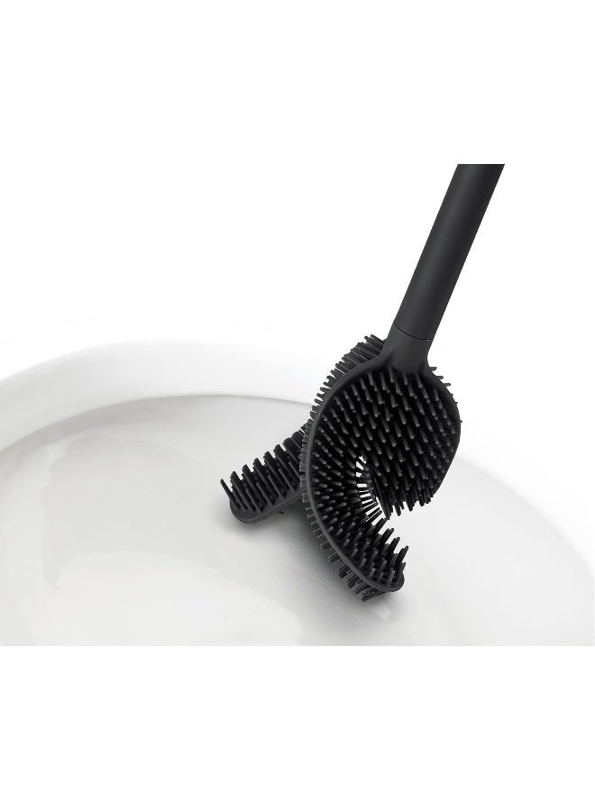 Joseph Joseph فرشاة مرحاض ذكية متقدمة فليكس 360 ومجموعة حامل تخزين مع رأس فرشاة قابل للتبديل مضاد للتقطير ومضاد للاحتباس باللون الأسود غير اللامع - Image 4