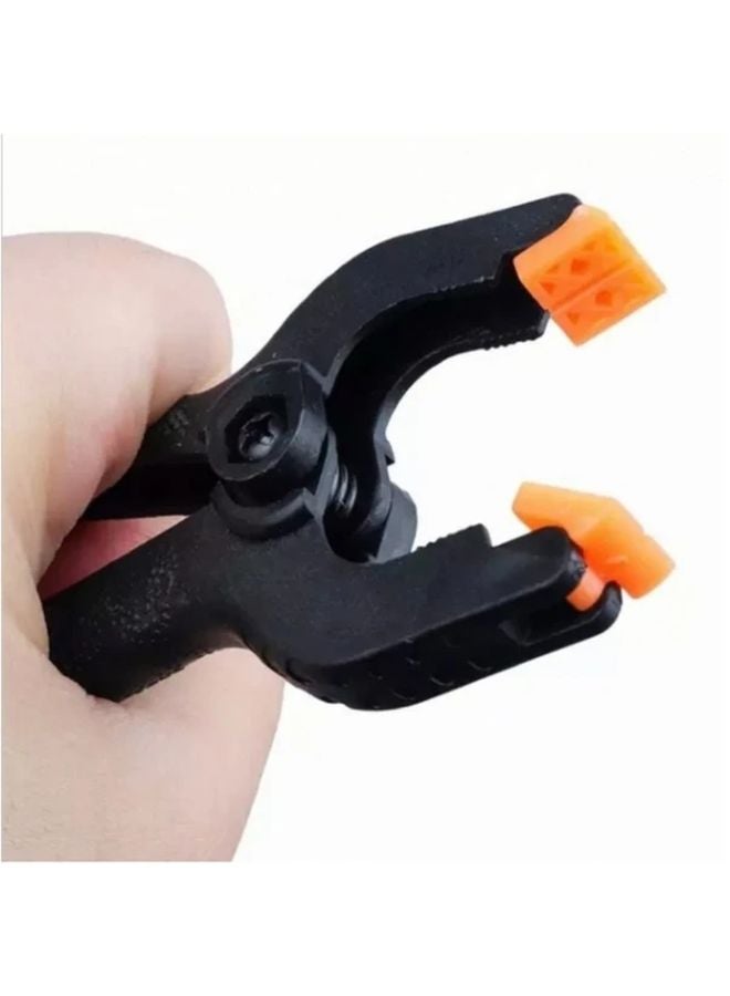10pcs Heavy Duty Plastic Spring Clamps With Bright Orange Non Slip Grips - Image 2