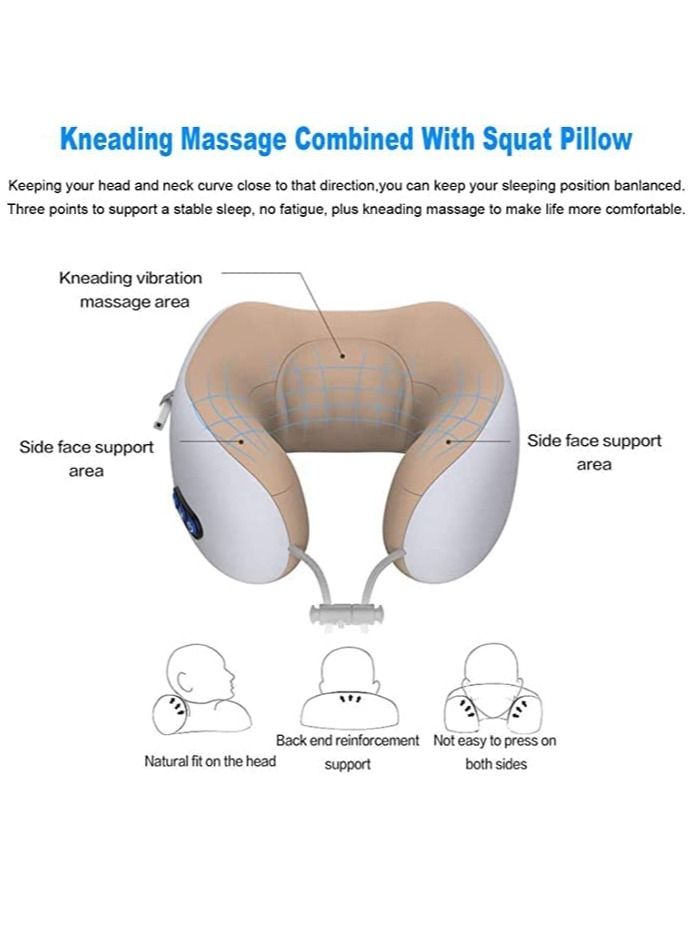 Neck Massager U Shape Pillow Electric Rechargeable Combination Multicolour - Image 3