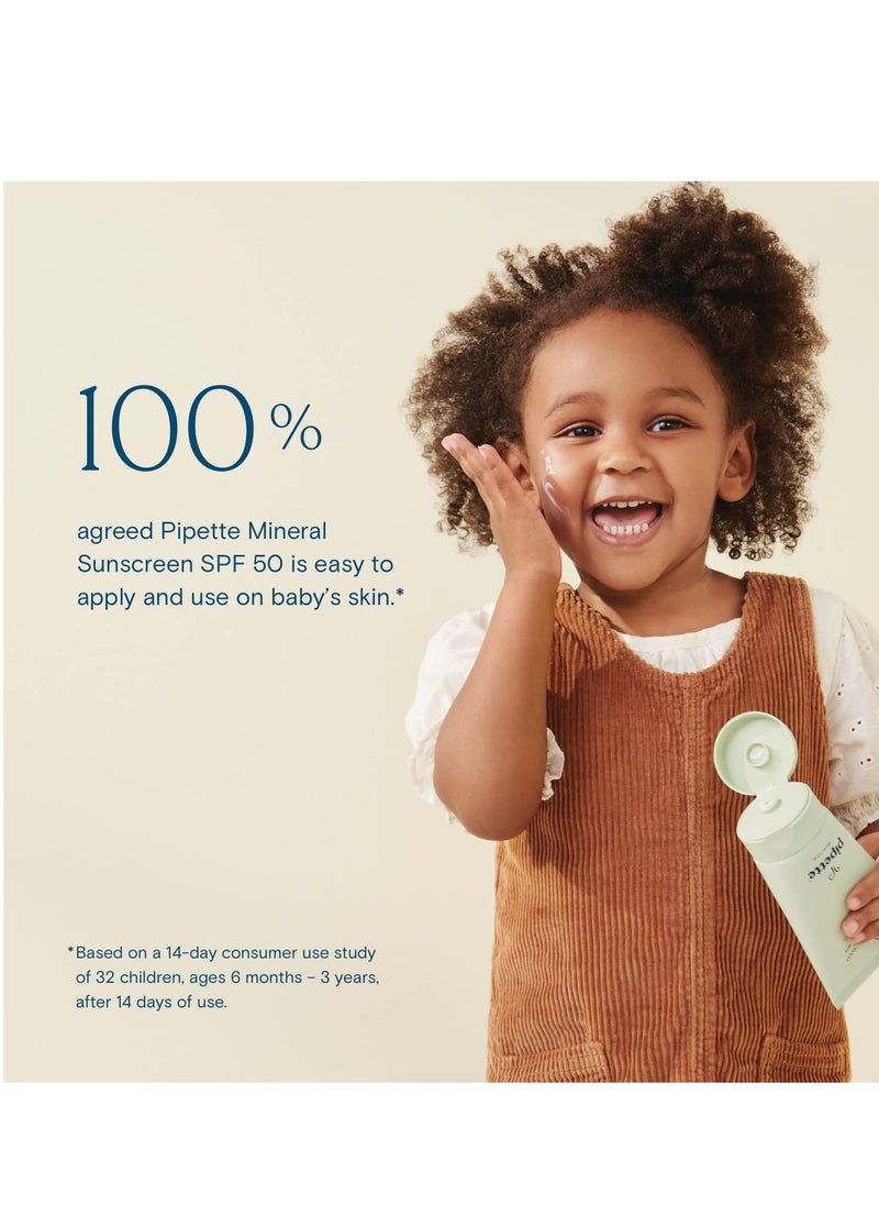 pipette Pipette Mineral Sunscreen - SPF 50 Broad Spectrum Baby Sunblock with Non-Nano Zinc, UVB/UVA Non-Toxic Sun Protection for Kids & Sensitive Skin, 4 fl oz  - Image 3