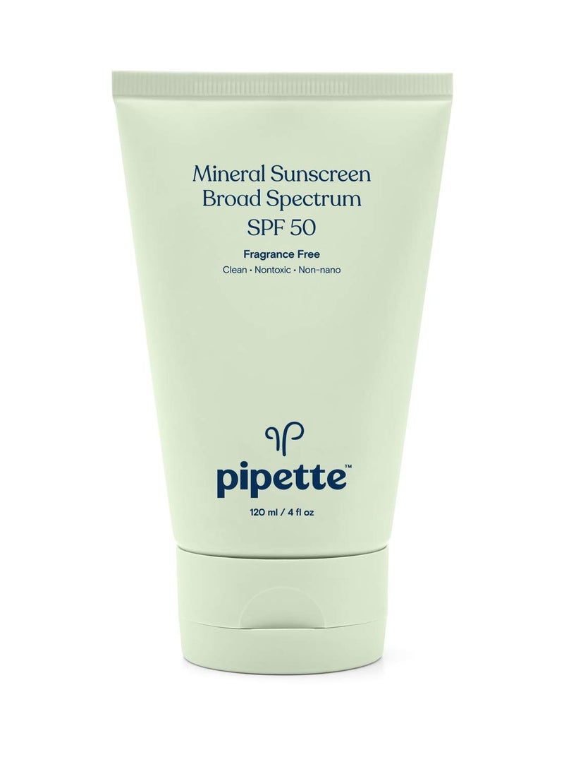 pipette Pipette Mineral Sunscreen - SPF 50 Broad Spectrum Baby Sunblock with Non-Nano Zinc, UVB/UVA Non-Toxic Sun Protection for Kids & Sensitive Skin, 4 fl oz  - Image 5