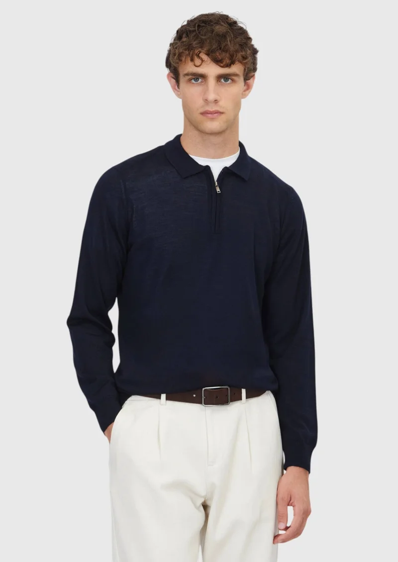 Ramsey Navy Blue Knitwear Sweatshirt