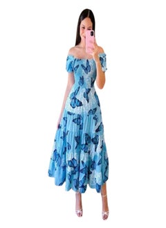 Generic Women's Long Dress - Sky Color 