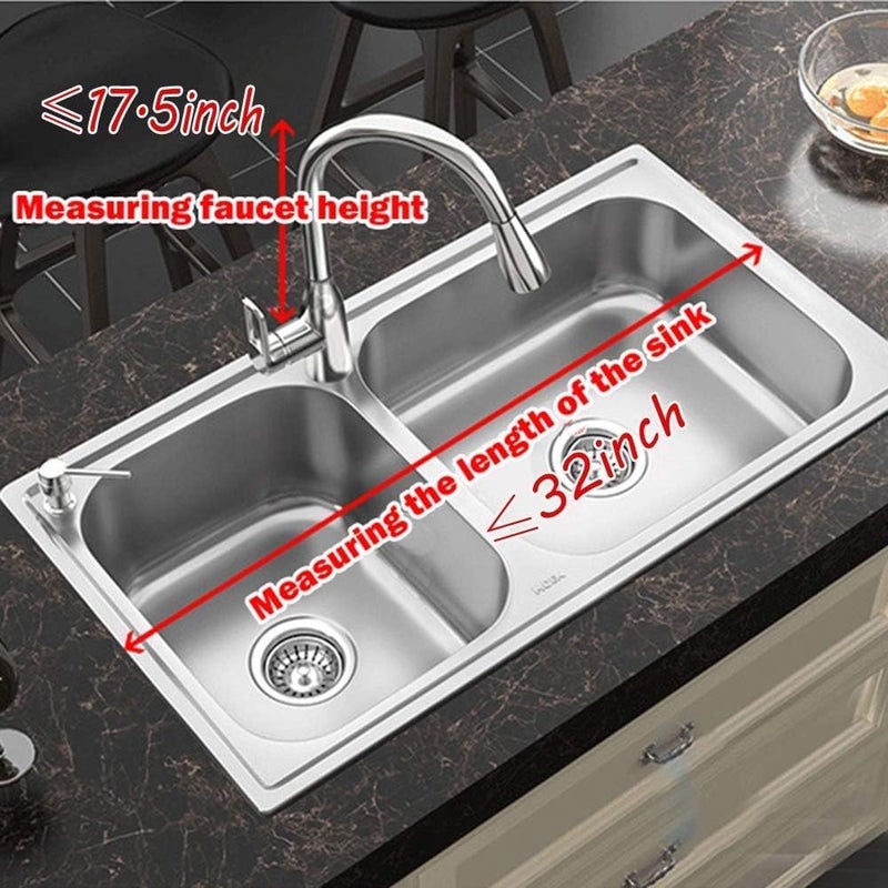 Derovan Stainless Steel Over‑Sink Dish Drying Rack 85 cm (Black) – Heavy‑Duty Carbon Steel, Double‑Tier Drainer with Utensil & Chopstick Holders – Space‑Saving Kitchen Organizer - Image 5