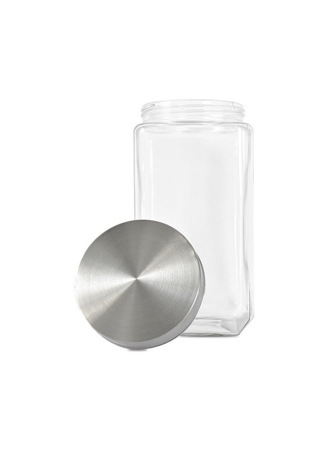 Femora Femora Transperent Glass Jars for Kitchen| Kitchen Storage Jars| Steel Lid Glass Jars| 1 Year Warranty| Airtight| Jars for Snacks, Fry Food, Masala, Spice, Pickles, Cookies| 2000ml| Set of 4 - Image 4