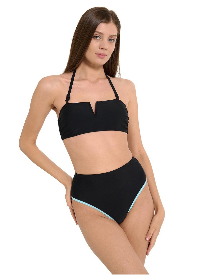 Joss Joss Women’s Black Swim Bodice – Adjustable Straps, Quick-Dry Elastic Fabric, Stylish and Comfortable for Pool & Beach Relaxation  - Image 1