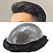SINGA HAIR Toupee for Men Thin Skin PU Injection Mens Wig Unit Real Natural Human Hair Piece Mens Replacement System 8''X10''-#1 Jet Black - Image 2