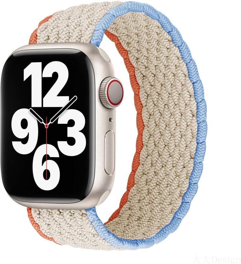 Braided Solo Loop Nylon Strap for Apple Watch, Elastic Bracelet for Series Ultra 2 | 9 | 8 Ultra | 8 | 7 | 6 | 5 | 4 | 3 | SE with metal connectors - Image 1