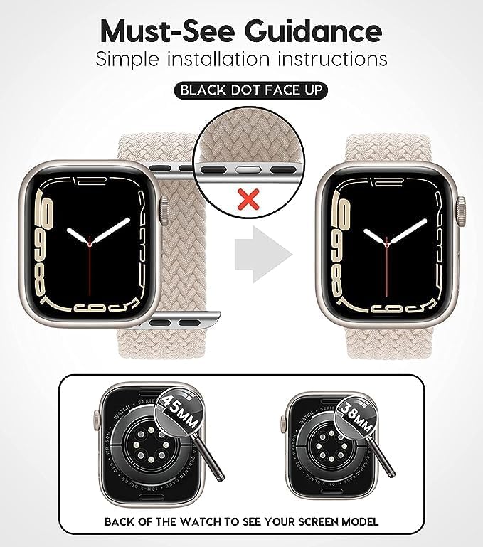 Braided Solo Loop Nylon Strap for Apple Watch, Elastic Bracelet for Series Ultra 2 | 9 | 8 Ultra | 8 | 7 | 6 | 5 | 4 | 3 | SE with metal connectors - Image 4