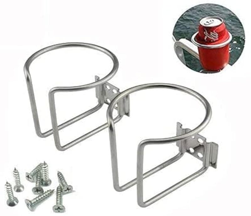 ZColor 2pcs Stainless Steel Boat Ring Cup Drink Holder Universal Drinks Holders for Marine Yacht Truck RV Car Trailer Hardware