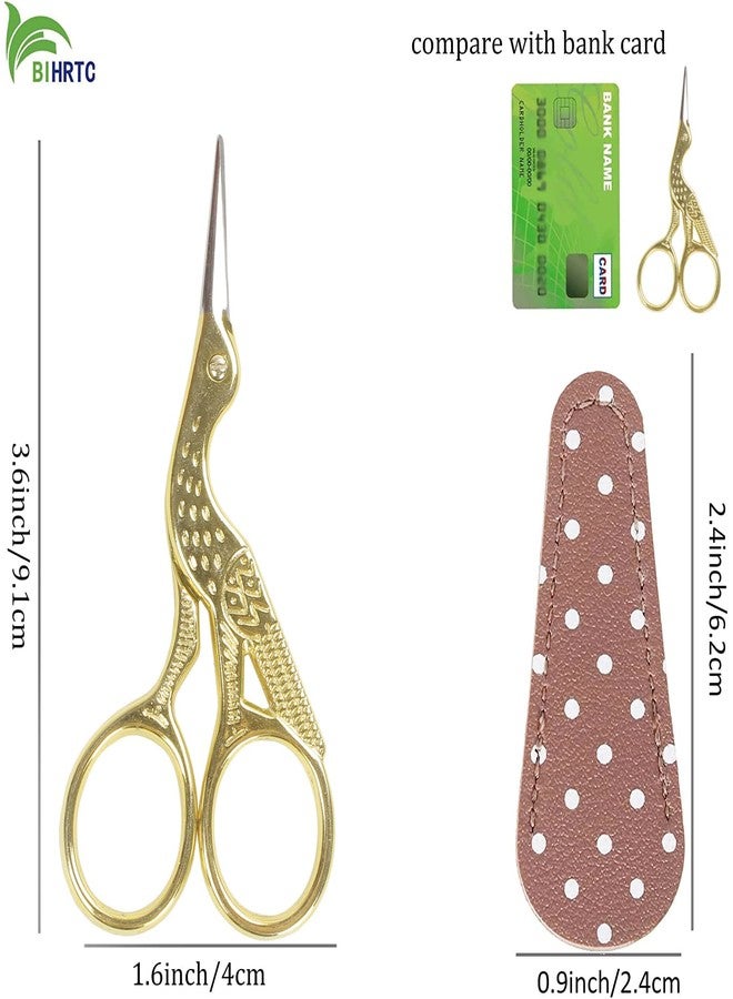 BIHRTC 3.6inch Little Embroidery Scissors Sharp Stainless Steel Tip Cross Stitch Scissors for Office Home Manual Sewing Handicraft DIY Tool Art Work Needlepoint Crochet Vintage Detail Shears - Image 2