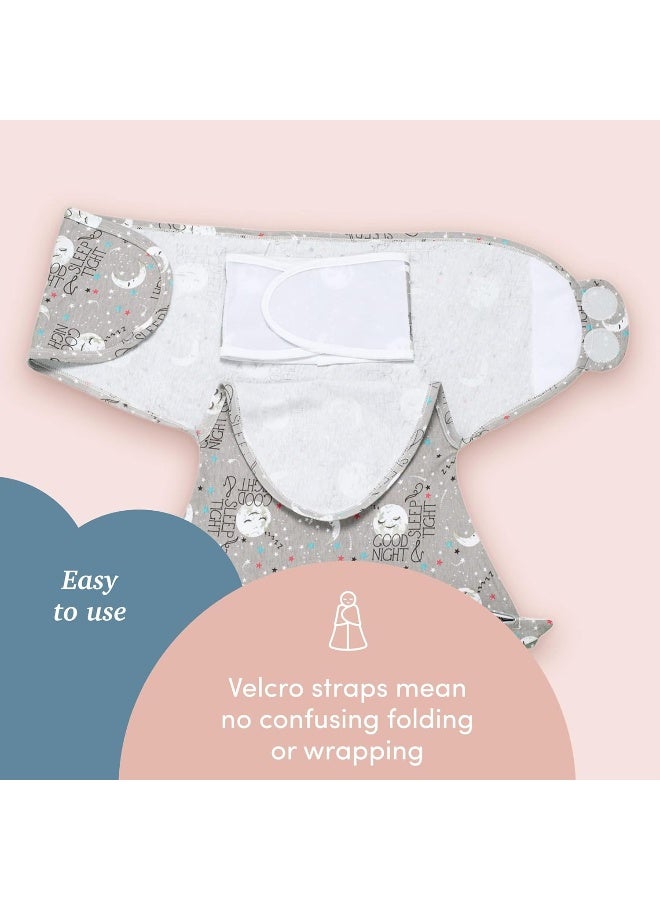 SleepingBaby Zippy Swaddle - Cozy Baby Swaddle Blanket with Convenient Bottom Zipper for Easy Diaper Changes - Goodnight Moon - Small/Medium - Image 3