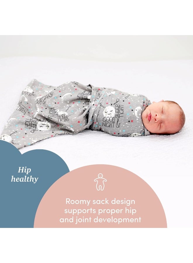 SleepingBaby Zippy Swaddle - Cozy Baby Swaddle Blanket with Convenient Bottom Zipper for Easy Diaper Changes - Goodnight Moon - Small/Medium - Image 4