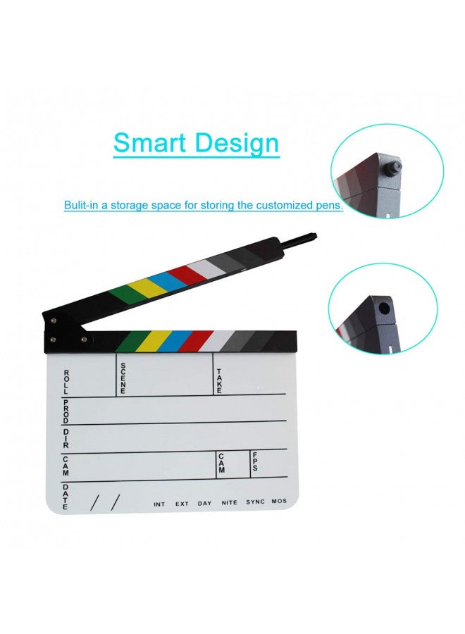 Coolbuy112 Acrylic Film Directors Clapboard, Hollywood Filming Slate Movie Clapboard Decoration Larger Scene Clapper Board with a Magnetic Blackboard Eraser and Two Custom Pens - Image 3