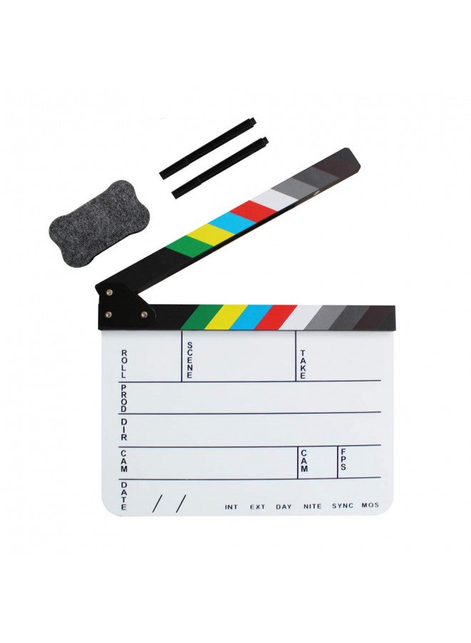 Coolbuy112 Acrylic Film Directors Clapboard, Hollywood Filming Slate Movie Clapboard Decoration Larger Scene Clapper Board with a Magnetic Blackboard Eraser and Two Custom Pens - Image 2