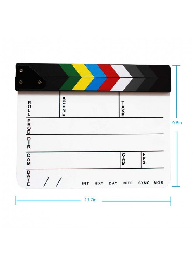 Coolbuy112 Acrylic Film Directors Clapboard, Hollywood Filming Slate Movie Clapboard Decoration Larger Scene Clapper Board with a Magnetic Blackboard Eraser and Two Custom Pens - Image 4