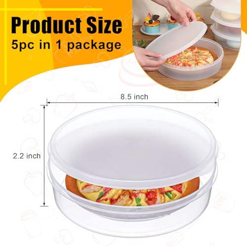 Colingmill 5 Pcs Plastic Deli Food Storage Containers with Lids Airtight 8 5 x 2 2 Inches Reusable Leakproof Clear Food Cupcakes Storage Freezerdishwasher BPAfree Secure Easy Transport - Image 3