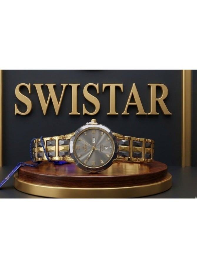 Swistar Fashionable Ceramic Watch and Comes with Luxury Watch For Ladies