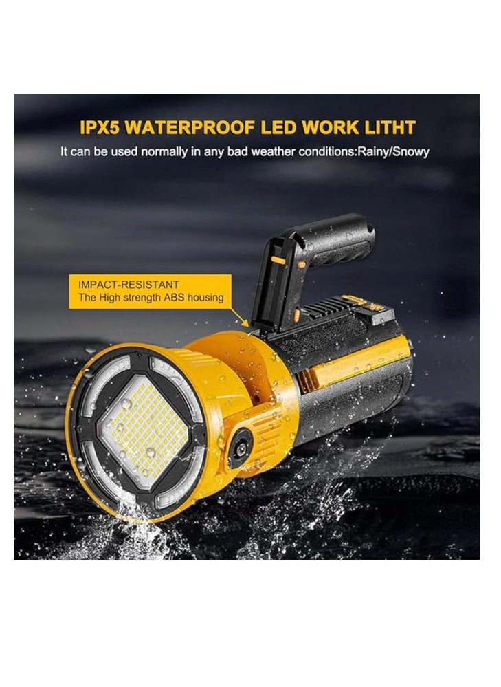 Generic W5165-2 Rechargeable LED Work Light – 3200LM Super Bright, 180° Rotatable Head, 5 Lighting Modes, 4500mAh Battery, IPX5 Waterproof, Foldable Stand & Detachable Handle – Ideal for Garage, Camping, and Emergencies  - Image 4