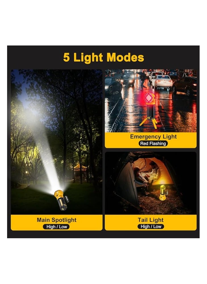 Generic W5165-2 Rechargeable LED Work Light – 3200LM Super Bright, 180° Rotatable Head, 5 Lighting Modes, 4500mAh Battery, IPX5 Waterproof, Foldable Stand & Detachable Handle – Ideal for Garage, Camping, and Emergencies  - Image 5