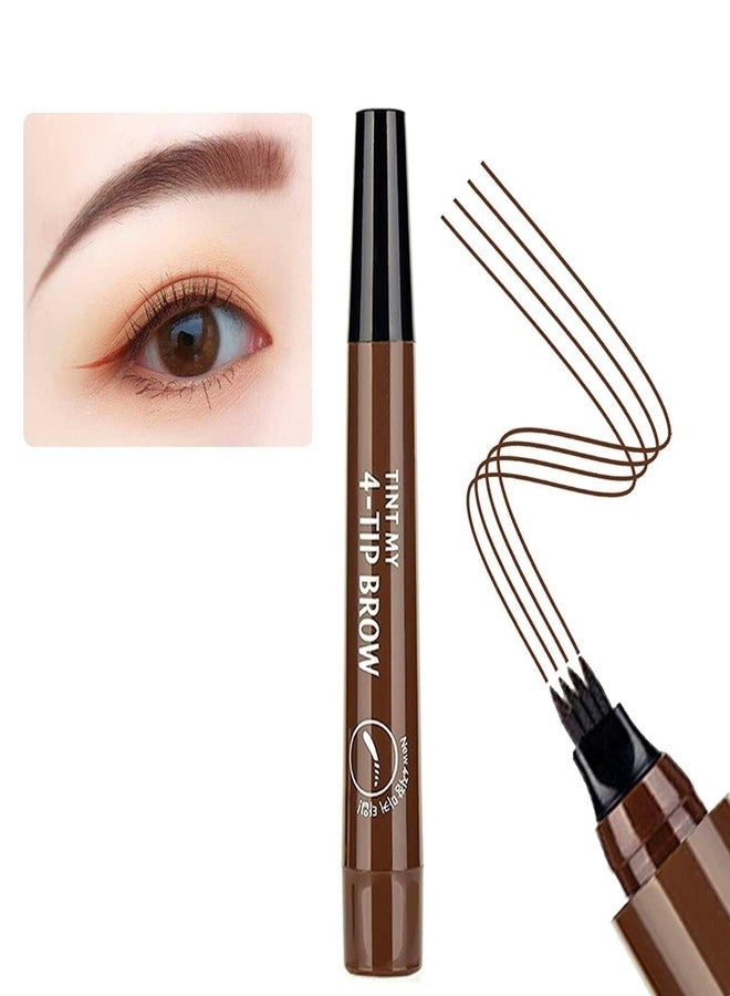 SOLDFLY New Eyebrow Pen with a 4 Micro-Fork Tip Creates Flawless Natural Looking Brows, Based on Clear Eyebrow Microblading Pen Waterproof, Long-Lasting, Sweat (Brown) - Image 1