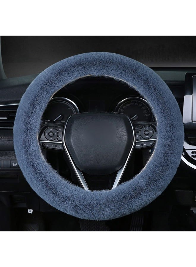 EGBANG 6pcs in 1 Set Soft Fluffy Car Steering Wheel Cover Faux Wool Auto Center Armrest Cove & Gear Shift Cover & Handbrake Cover & 2pcs Seat Belt Shoulder Pads Warm Winter Universal Fit for 15 Inch - Image 2