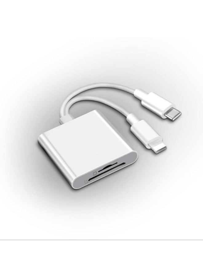 2-In-1 Sd Card Reader, 1 Portable Type-C Card Reader For Usb C Input Devices, Dual Slot Memory Card Reader, Suitable For Gaming, Plug And Play Card Reader - Image 1