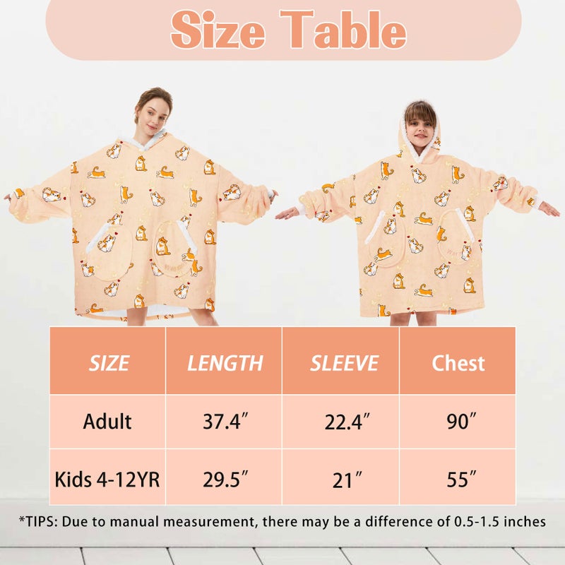 Zando Zando Yellow Cat Hoodie for Adult - Sherpa Wearable Blanket Hoodie Oversized With Pocket - Cozy and Warm Hooded Thick Fleece Sweater - Gift for Men Women - Image 5